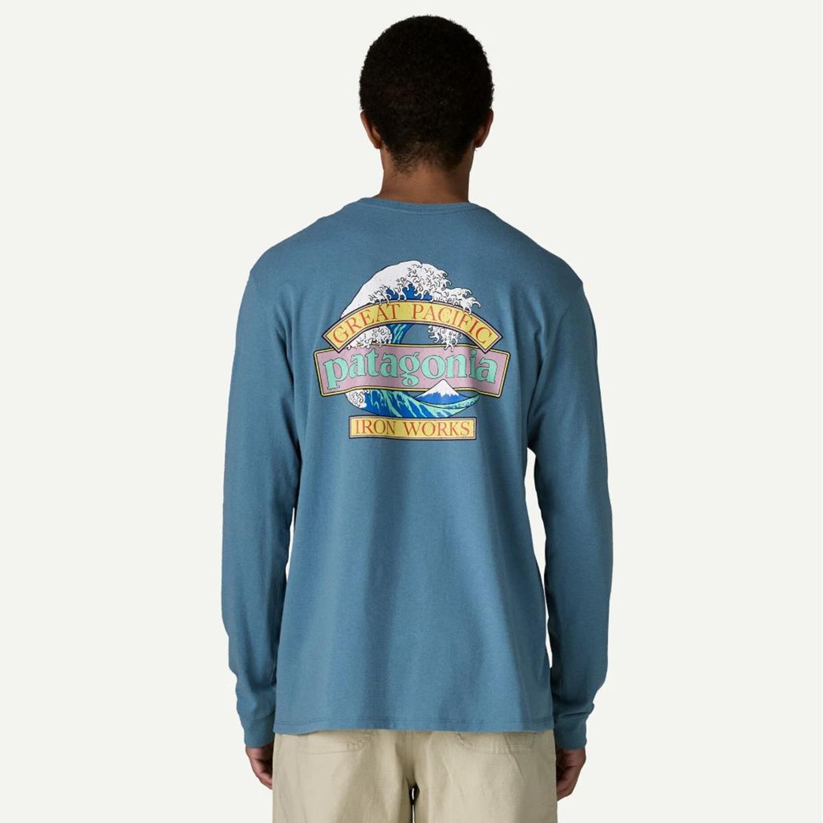 Patagonia M L/S Great Waves Responsbili-Tee shore blue Herren T-Shirt