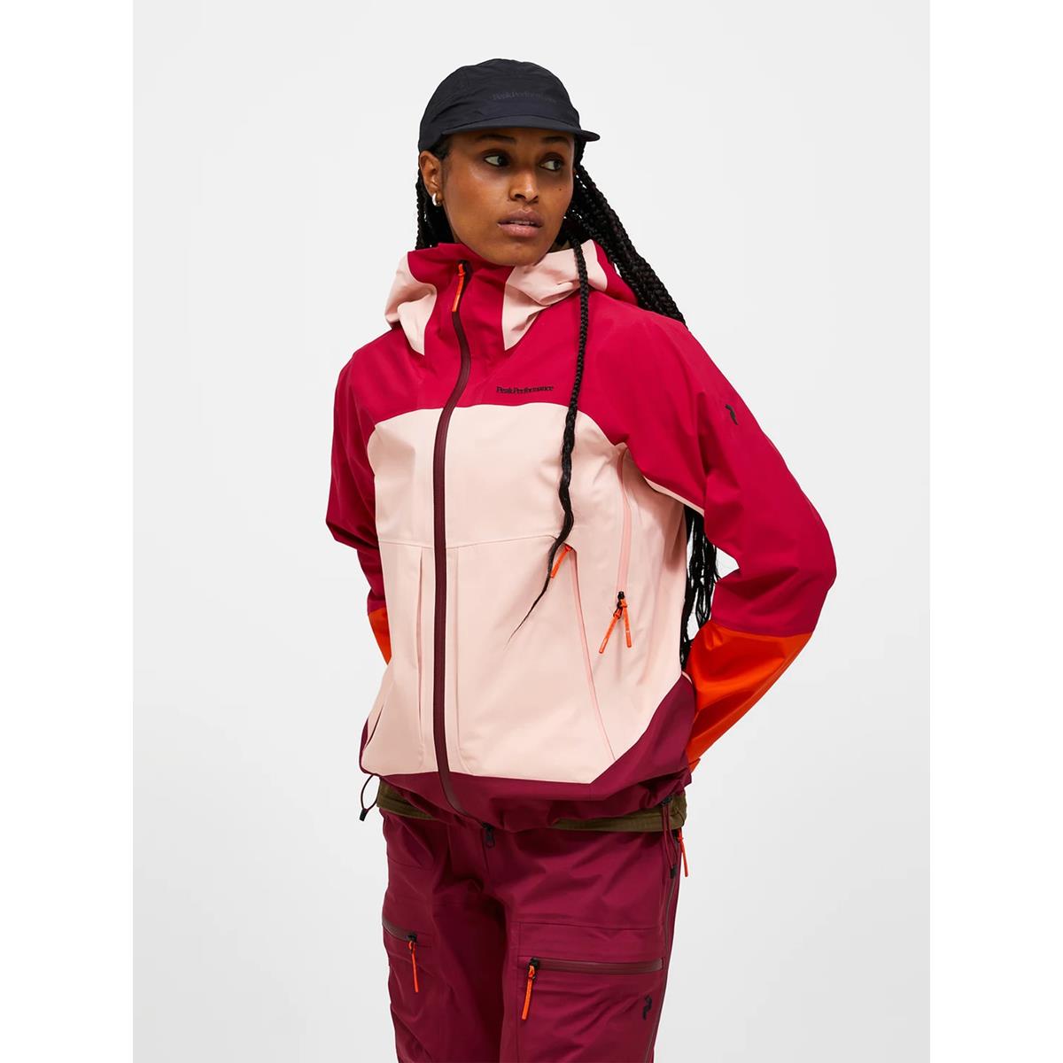 Peak Performance Damen Vislight Gore-Tex C-Knit 3L Shell Jacke Tech Burgundy/ Peach Fuzz