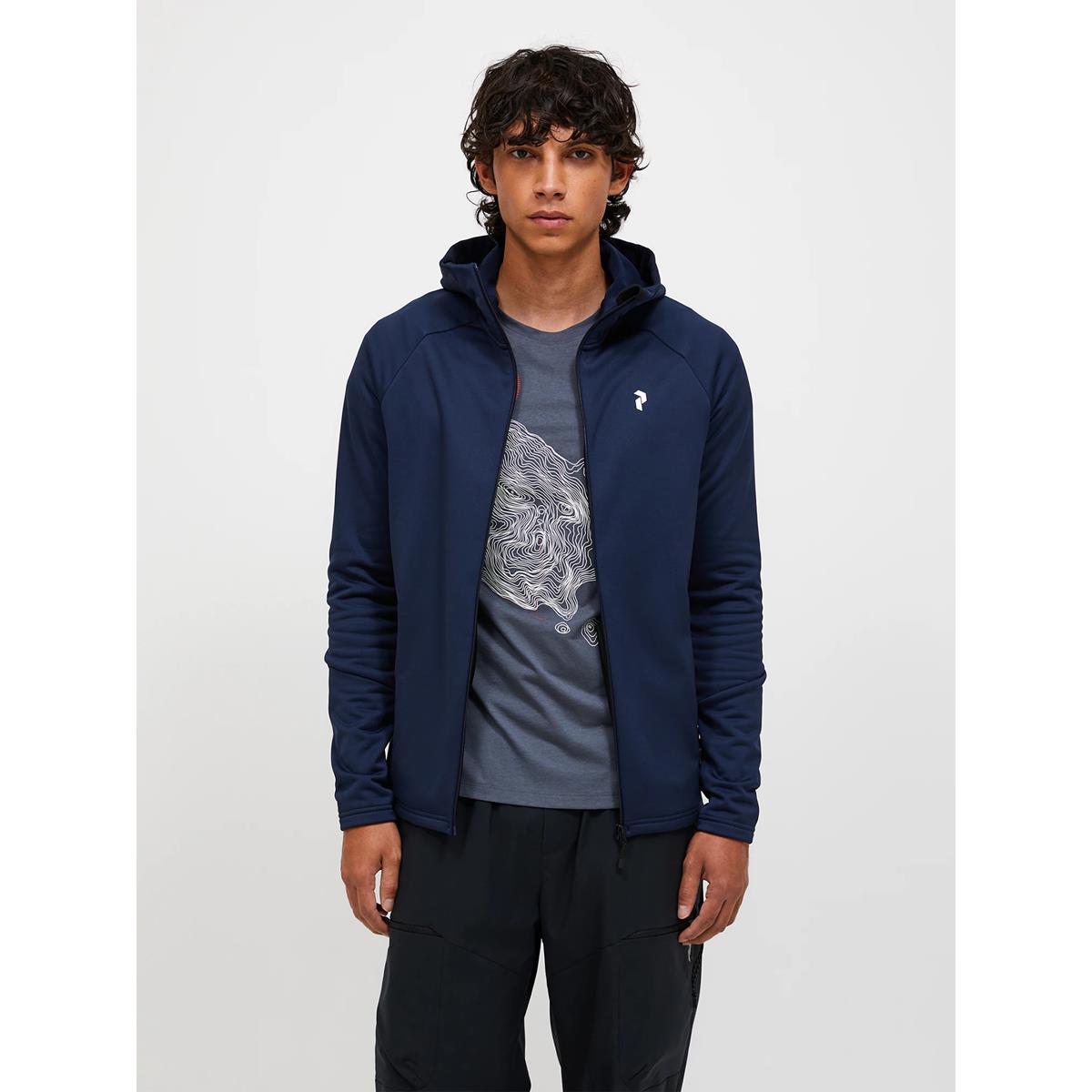 Peak Performance Herren Rider Essentials Midlayer Zip Hood Blue Shadow