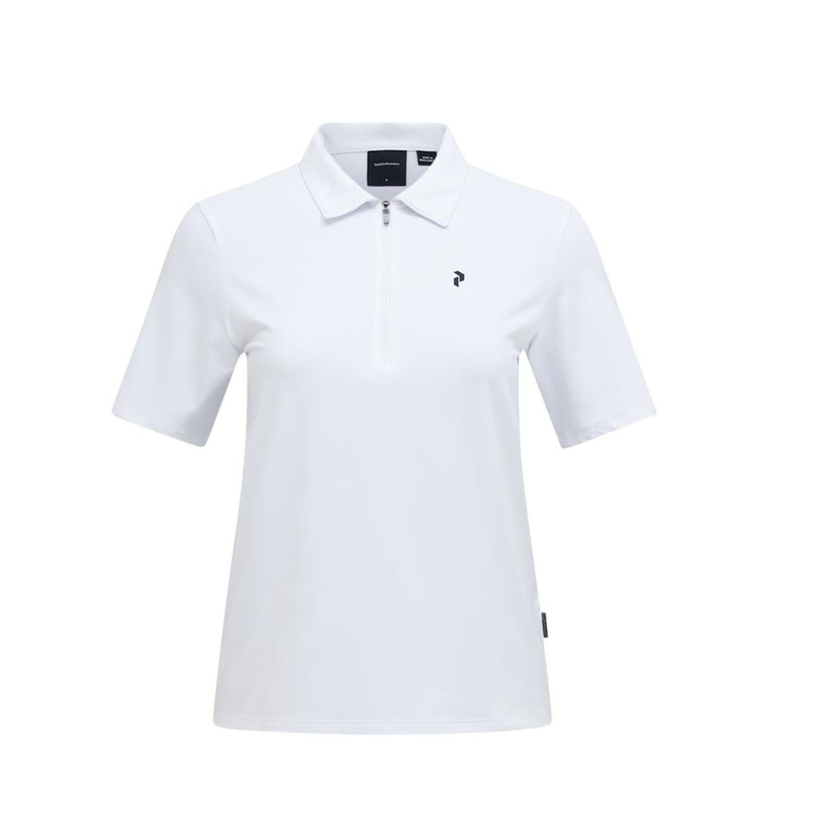 Peak Performance W Comfort Zip Polo Women white Damen T-Shirt