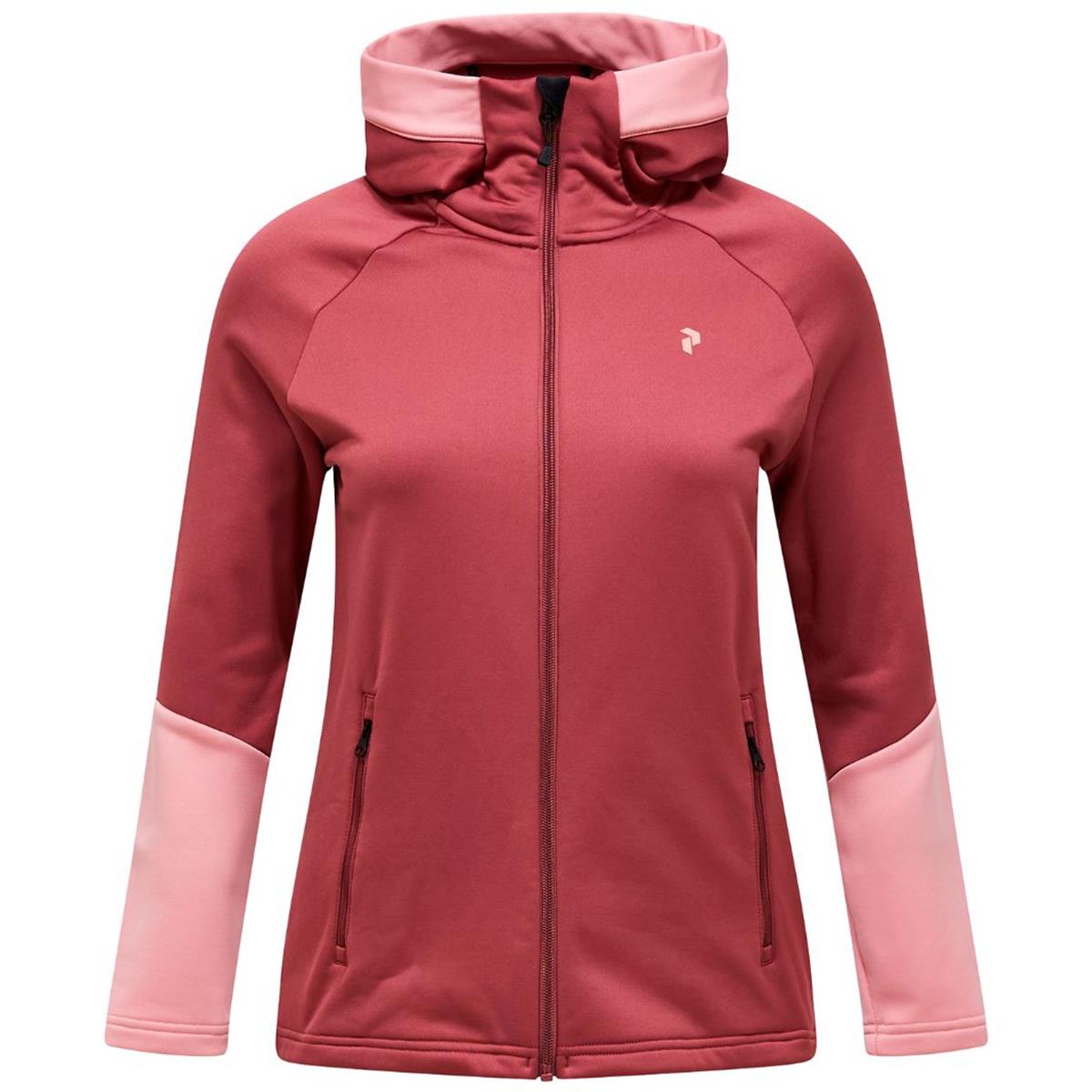 Peak Performance W Rider Essentails Zip Hood wild rouge warm blush Damen Fleecejacke