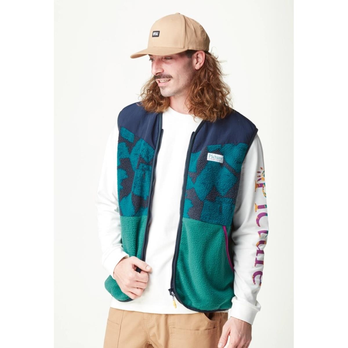 Picture - GALIWIN FLEECE VEST - Brush Print - Herren
