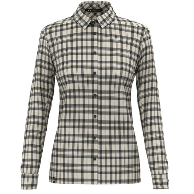 Salewa Flannel 5 Polarlite Hemd Damen oatmeal/black out