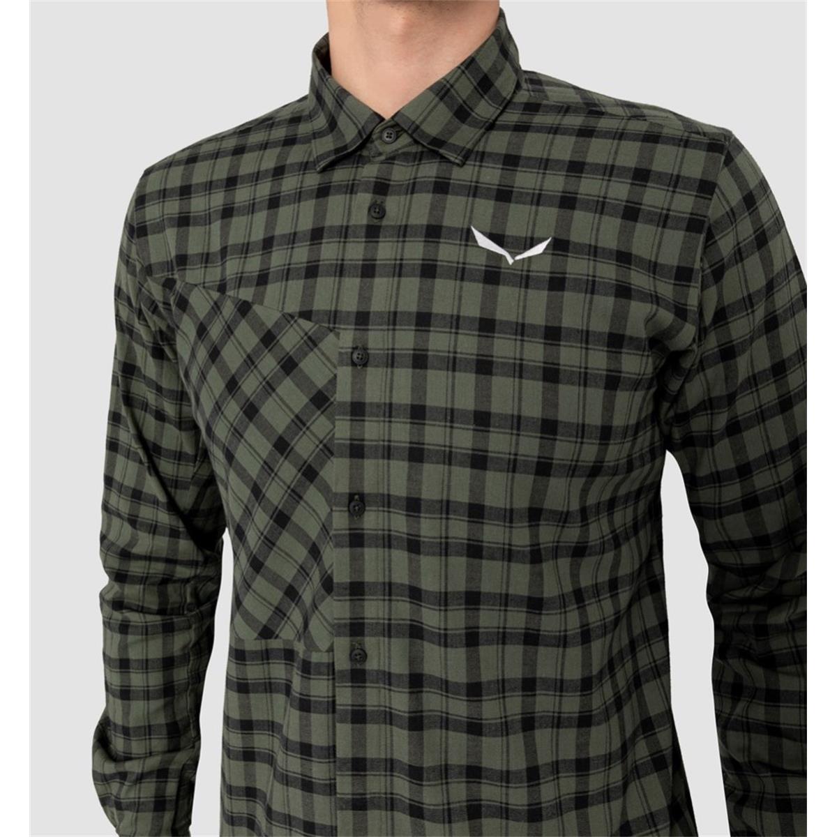 Salewa Fanes Flannel 5 Polarlite Hemd Herren shadow/dark olive