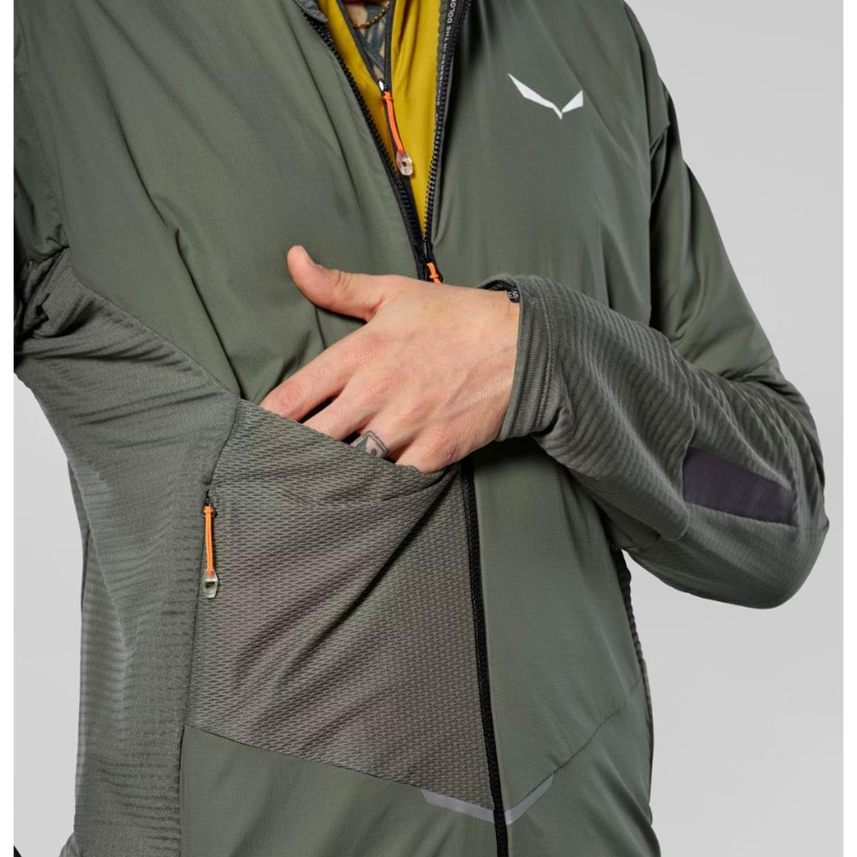 Salewa Pedroc Wind-Kapuzenfleecejacke Men faded green