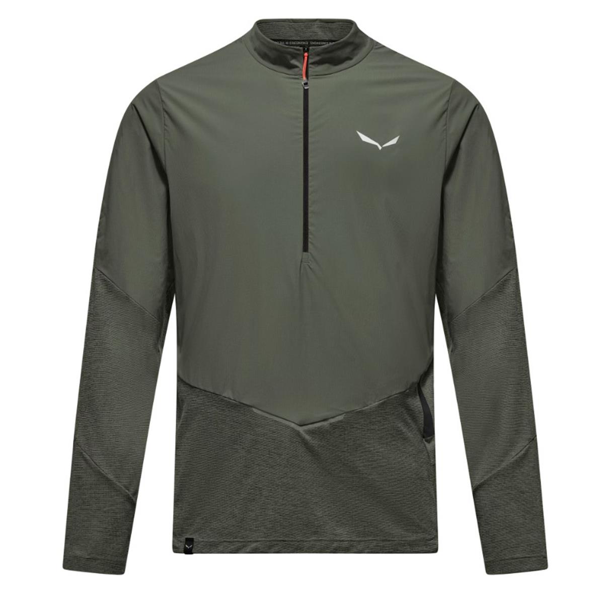 Salewa Pedroc Dry'ton Wind Half Zip Tee faded green