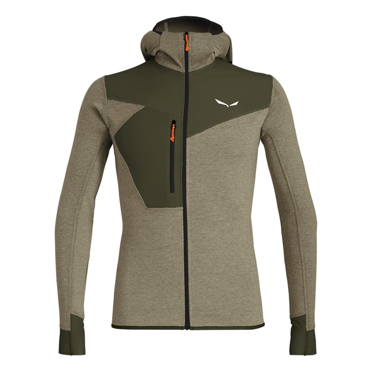 Salewa Puez 2 Dry M L/S Hood FZ Tee dark olive