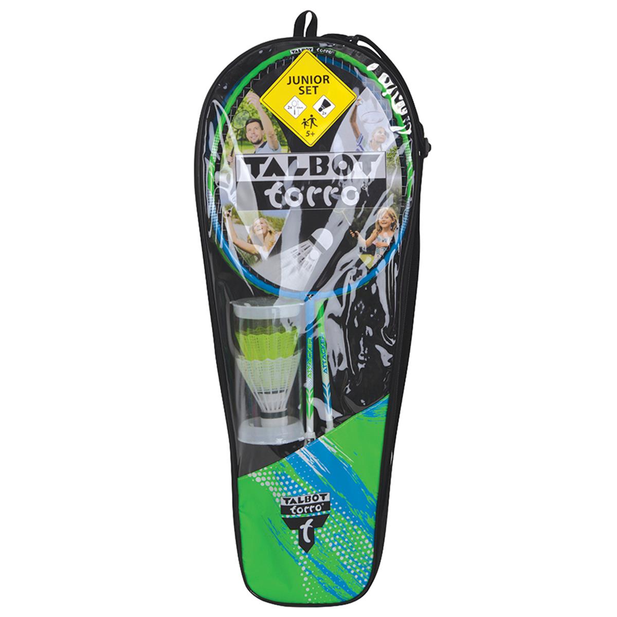Schildkröt Attacker Junior Badminton-Set grün-cyan