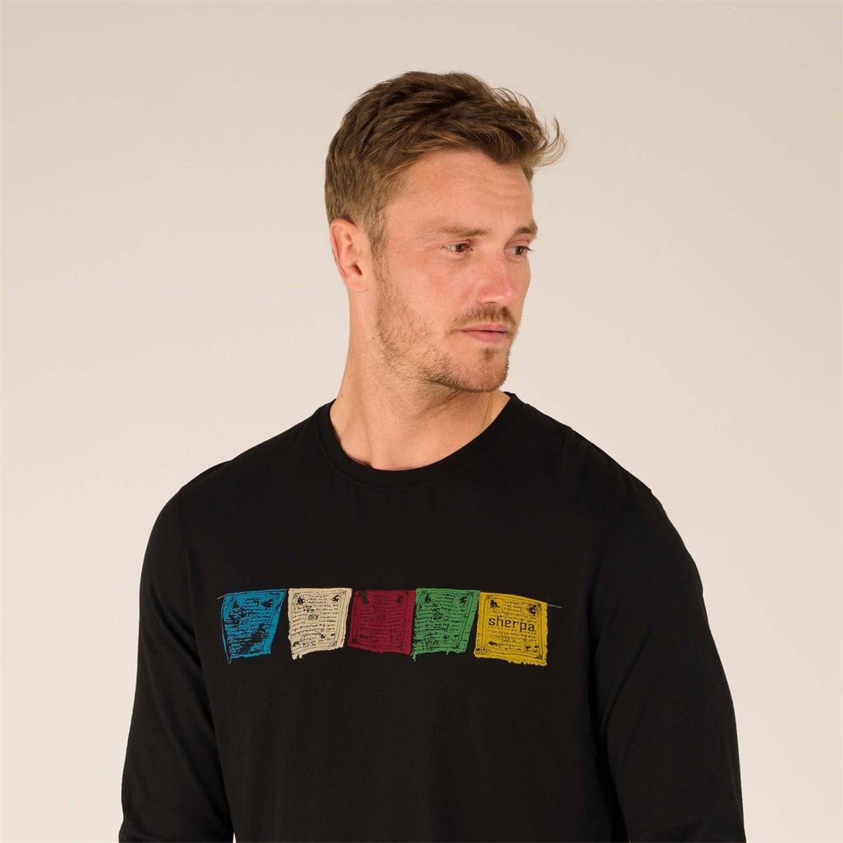 Sherpa Tarcho Tee black Herren Longsleeve