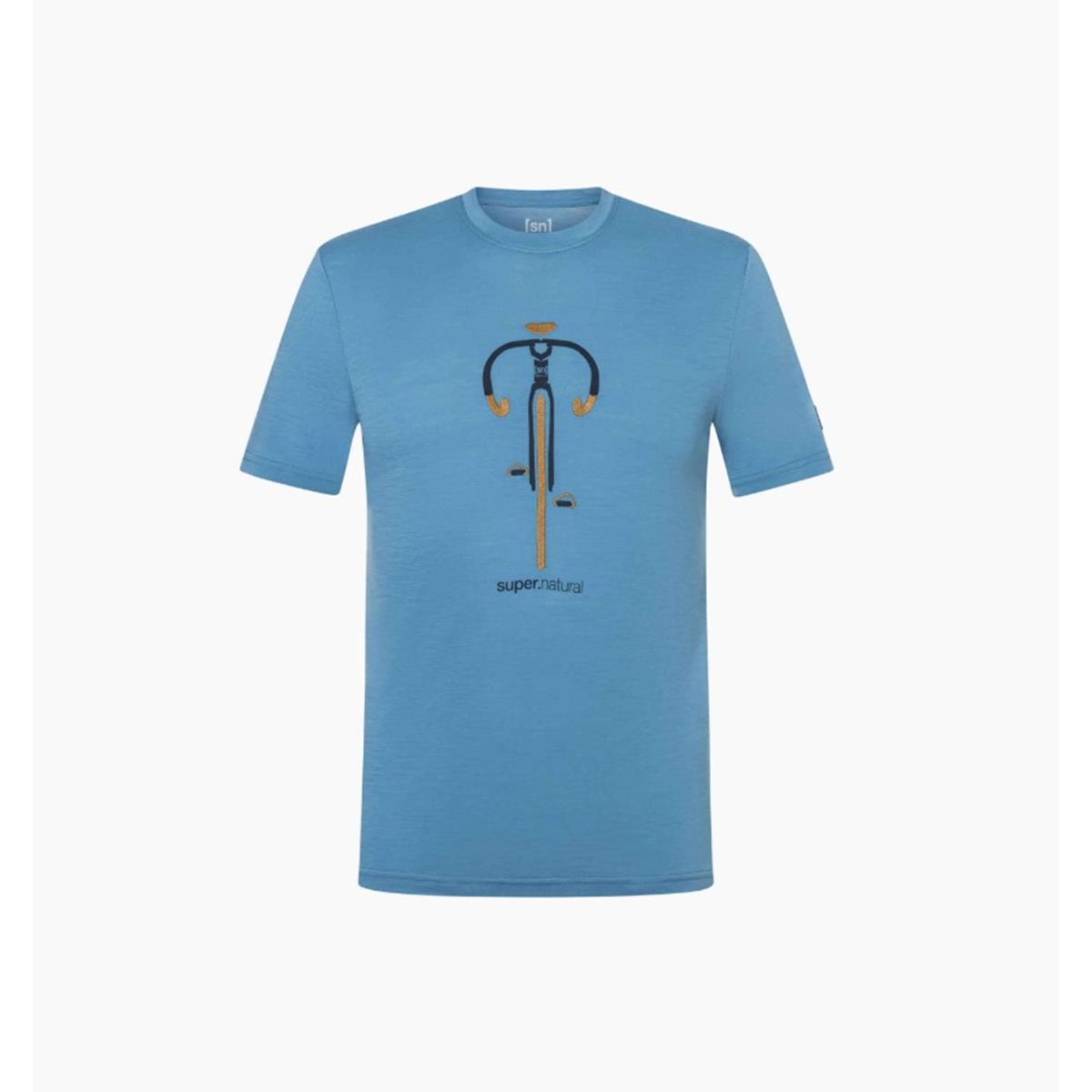 Super Natural M Vintage Bike Tee blue heaven blueberrry dried tobacco Herren T-Shirt