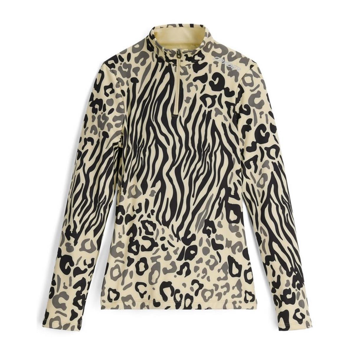 Vivid Half Zip T-Neck Woman - Animal Print