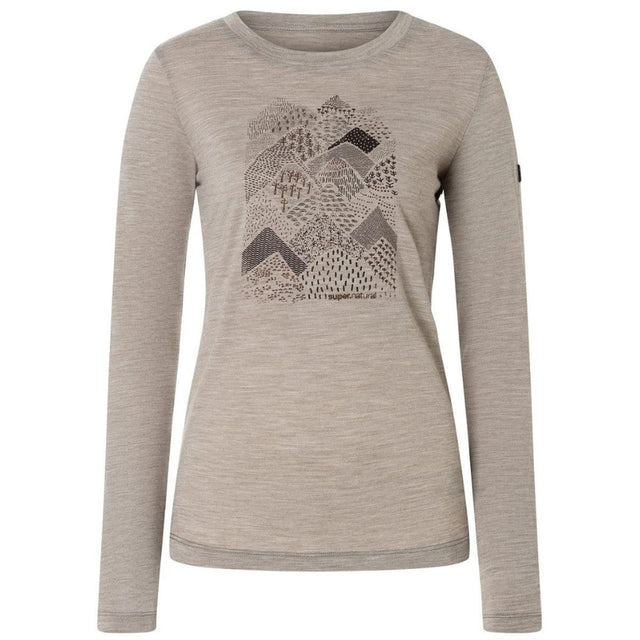 Super Natural W Hilly LS vintage khaki melange Damen Longsleeve