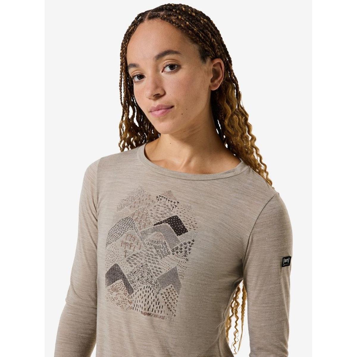 Super Natural W Hilly LS vintage khaki melange Damen Longsleeve