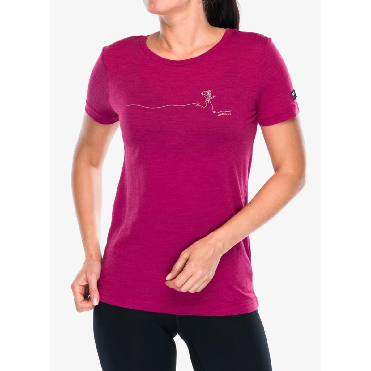 Super Natural W Running Tee anemone feather grey Damen T-Shirt