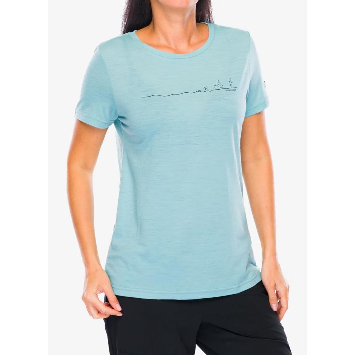 Super Natural W Tri Tee cameo blue blueberry Damen T-Shirt