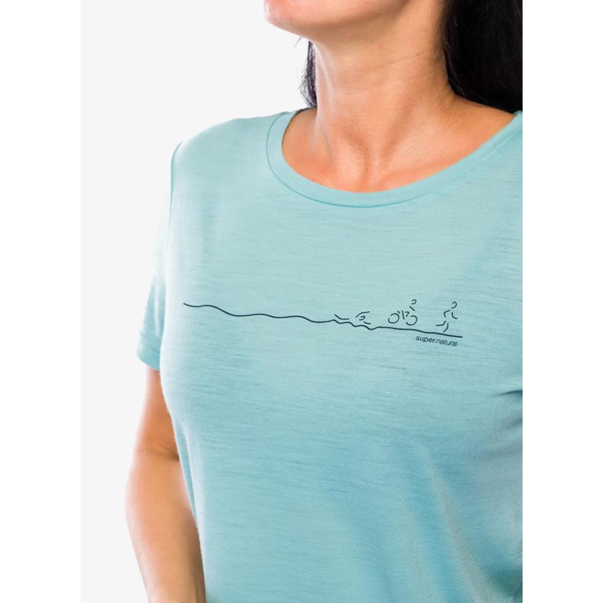 Super Natural W Tri Tee cameo blue blueberry Damen T-Shirt