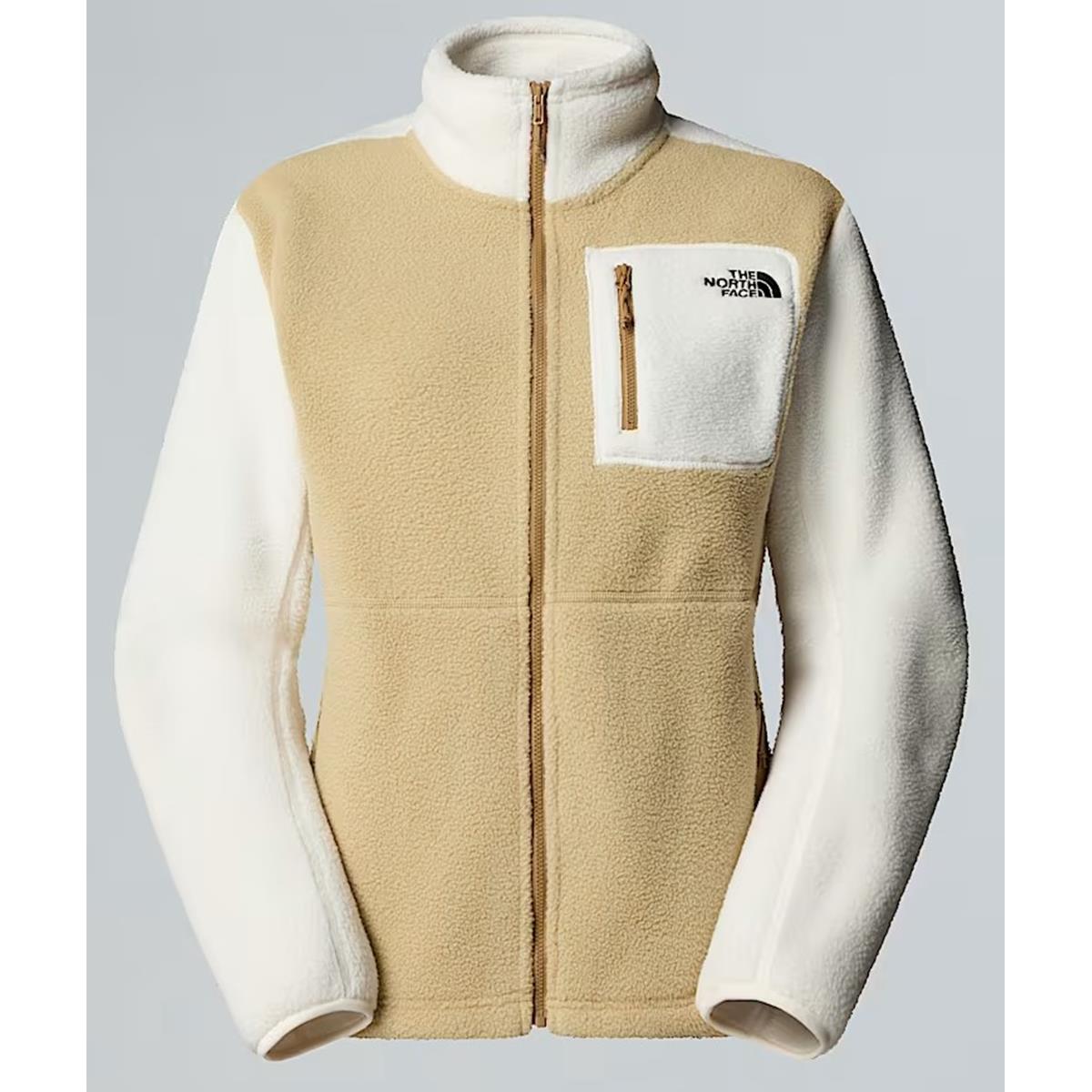The North Face Damen Yumiori Fleecejacke mit durchgehendem Reißverschluss Khaki Stone-White Dune-Utility Brown