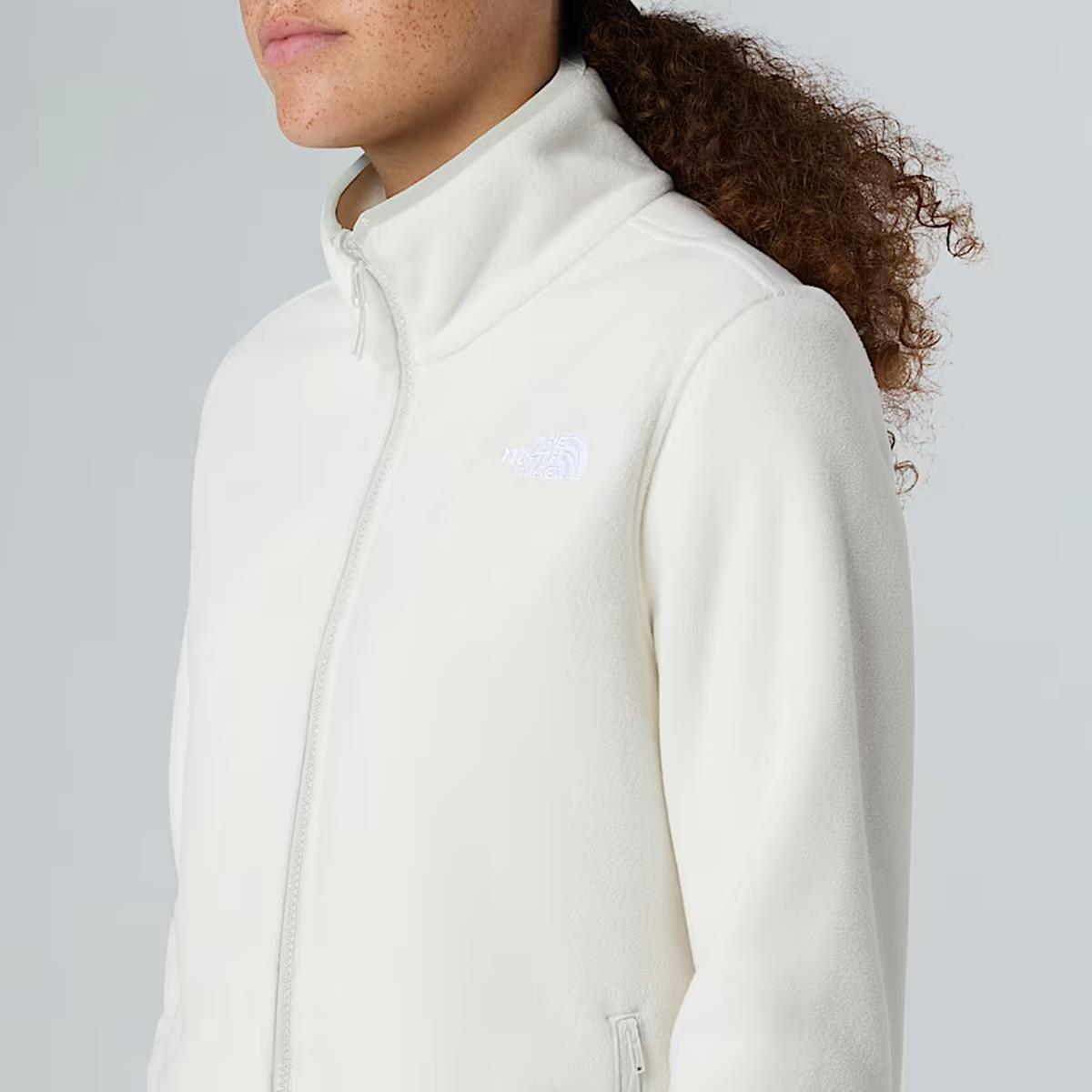The North Face Damen Glacier Fleece mit durchgehendem Reißverschluss White Dune