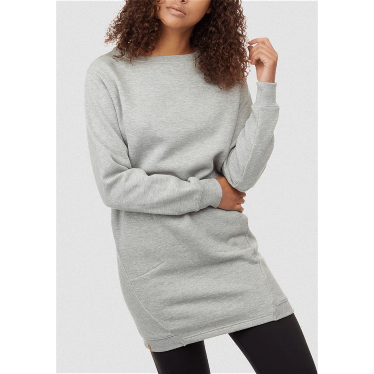 TenTree Fleece Crew Dress W hi rise grey heather
