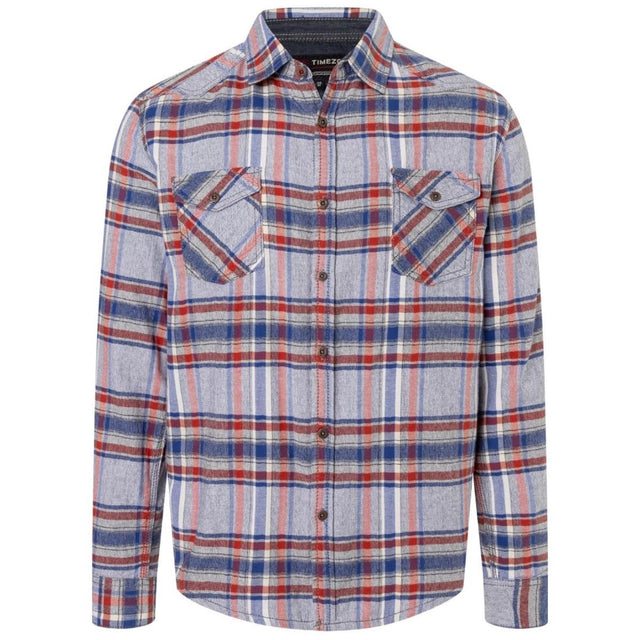 Timezone Herren Check Shirt Blue Grey