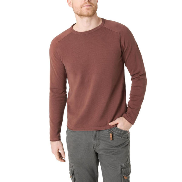 Timezone Herren Cotton Knit Crewneck Red