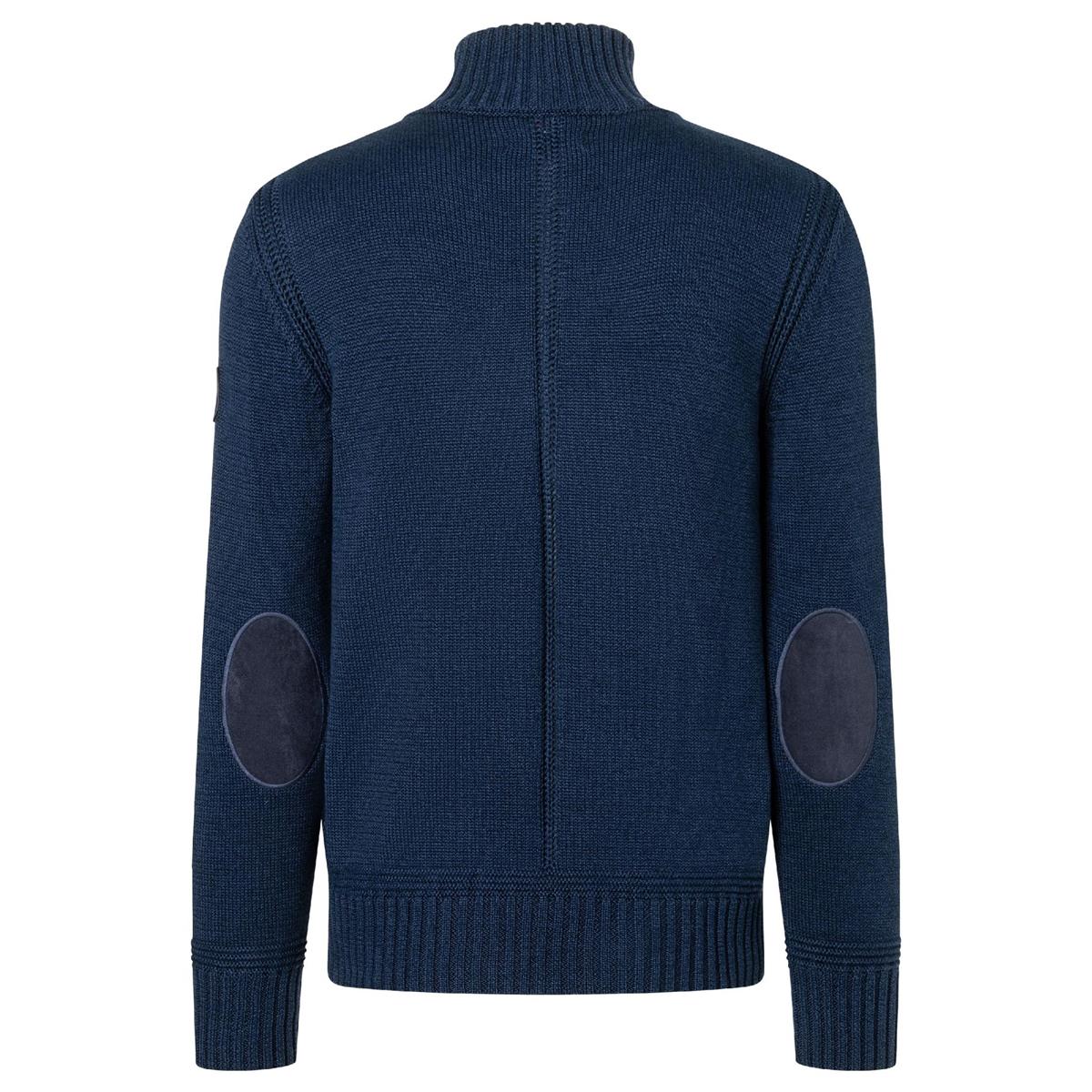 Timezone Herren Heavy Knit Jacket Blue Melange