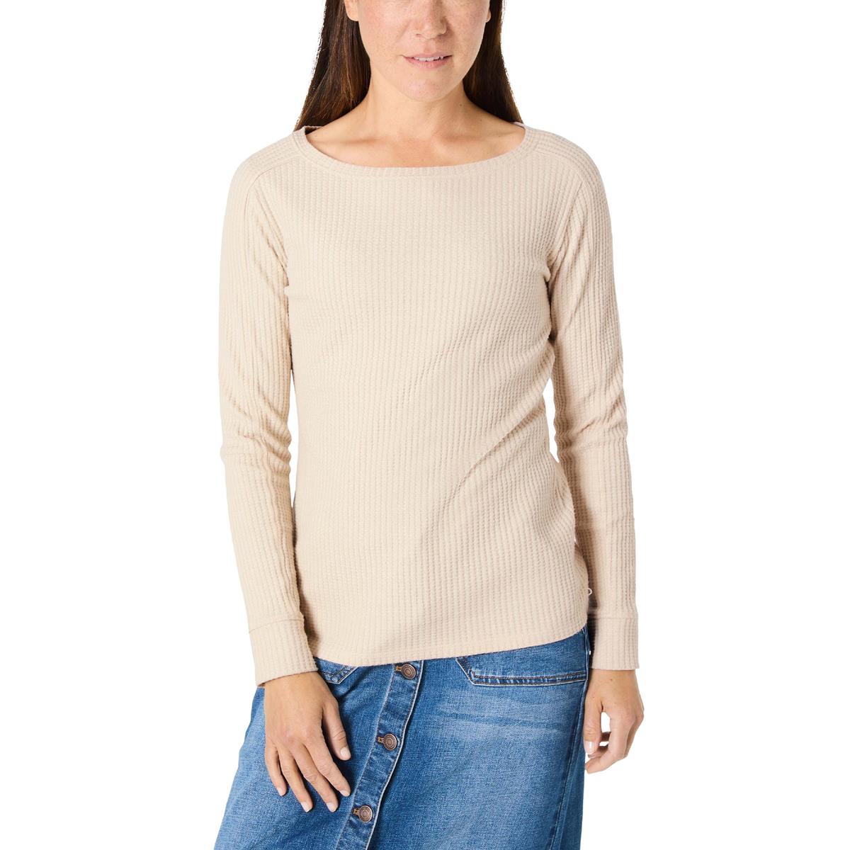 Timezone Damen Boat Neck Longsleeve Beige