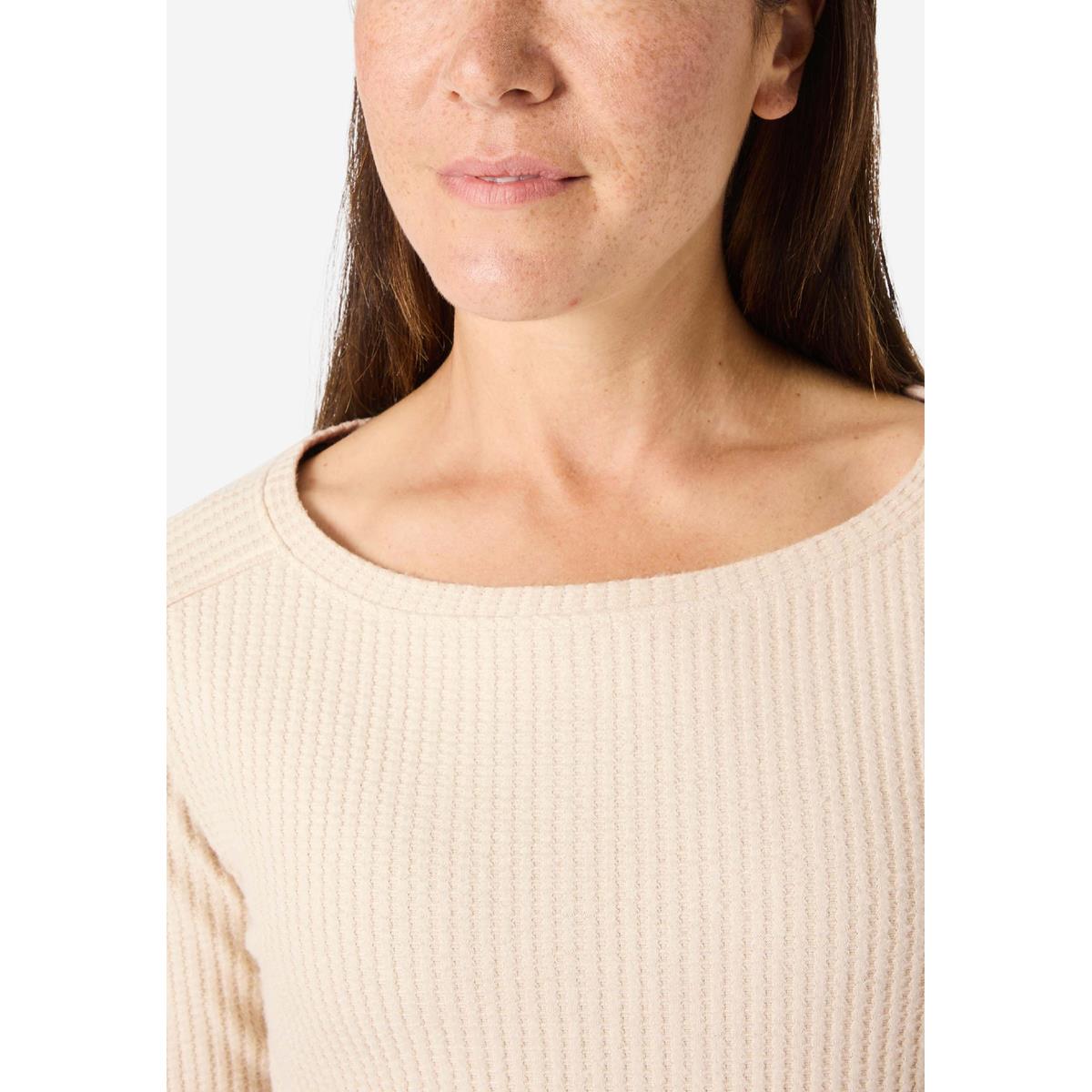 Timezone Damen Boat Neck Longsleeve Beige