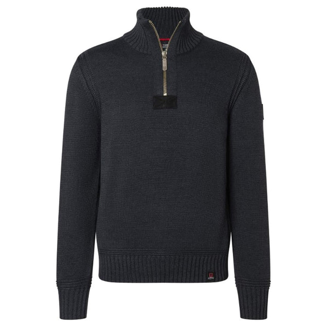Timezone Heavy Knit Seamans Troyer black melange Herren
