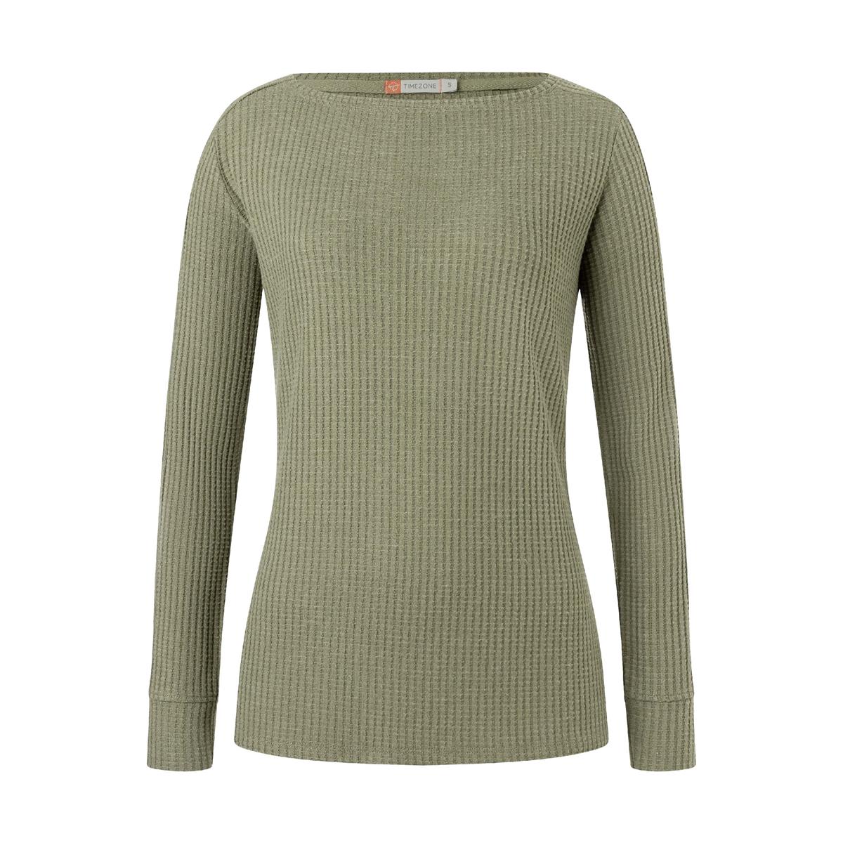 Timezone Boat Neck Longsleeve boxwood green Damen