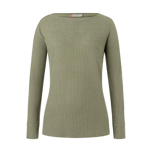 Timezone Boat Neck Longsleeve boxwood green Damen