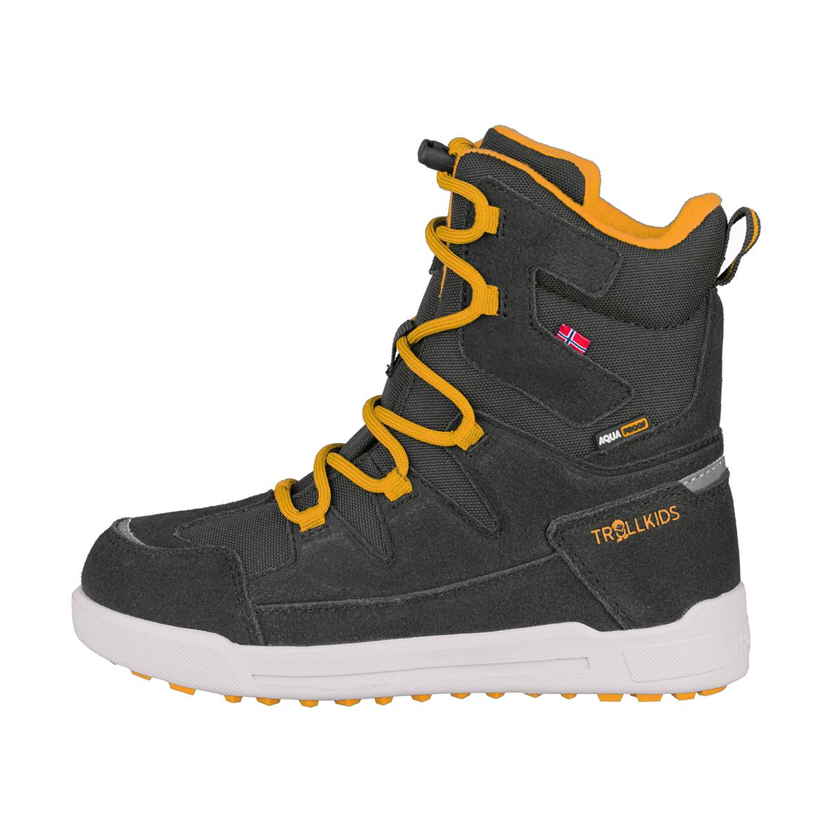 Trollkids Kids Finnmark Winter Boots anthracite/golden yellow
