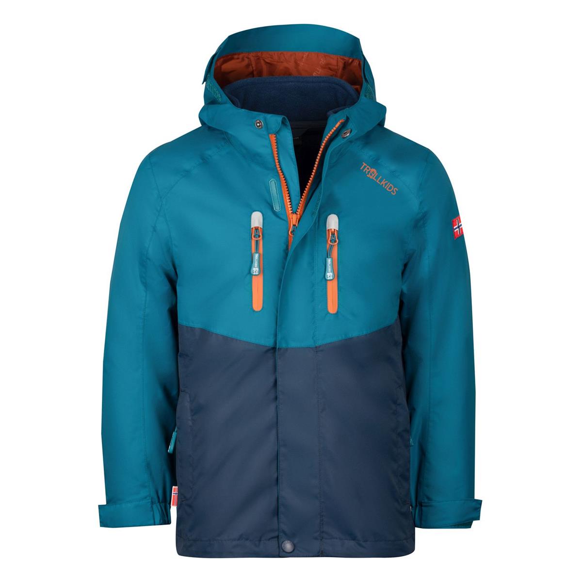 Trollkids Bryggen 3in1 Jacket deep logoon/night sky/cinnamon
