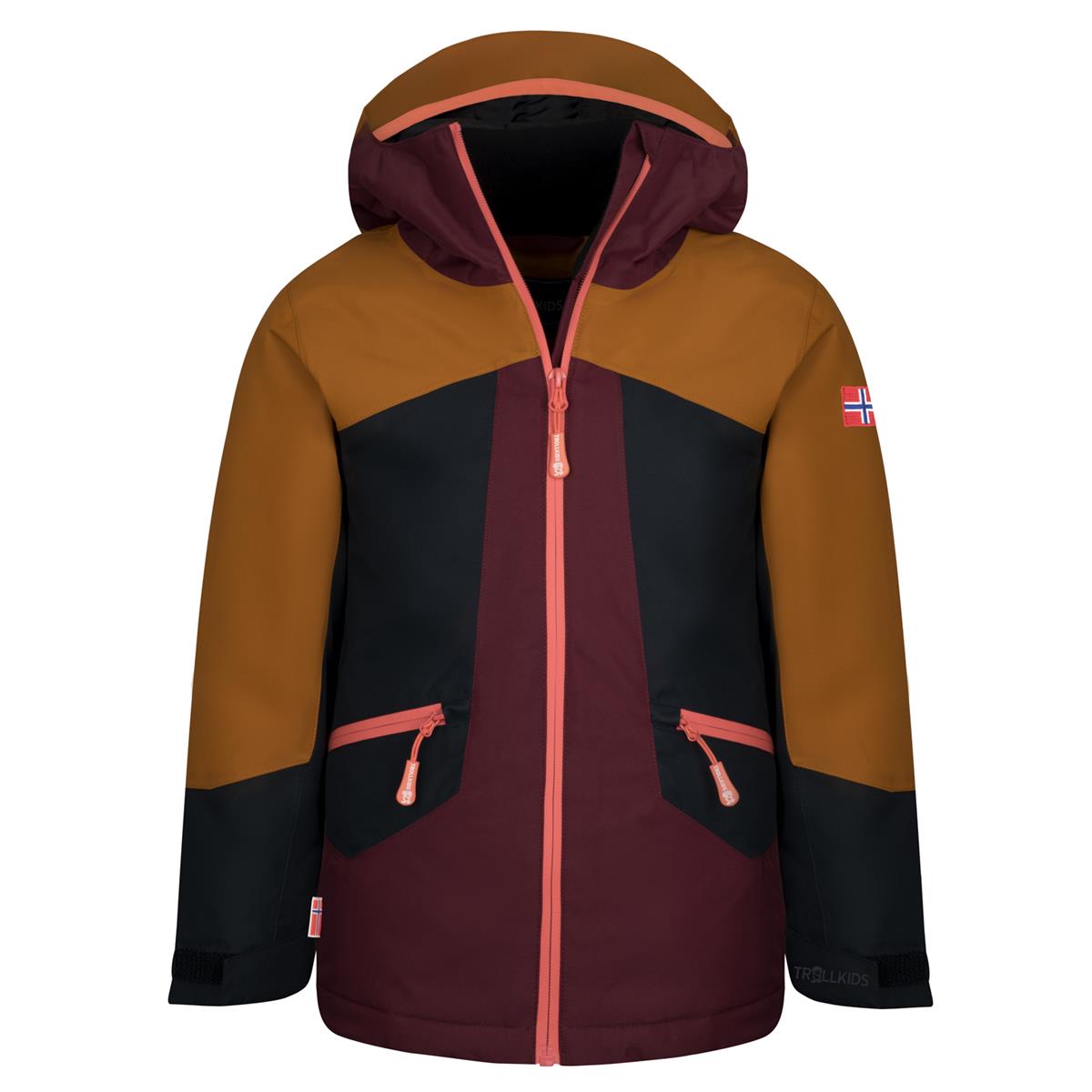 Trollkids Girls Rauland Jacket caramel/redwood/black/salomon