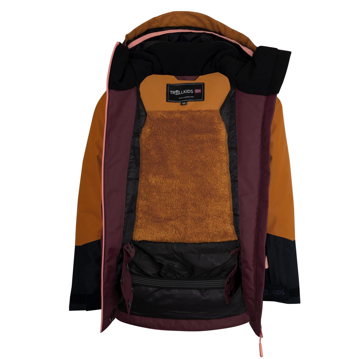 Trollkids Girls Rauland Jacket caramel/redwood/black/salomon