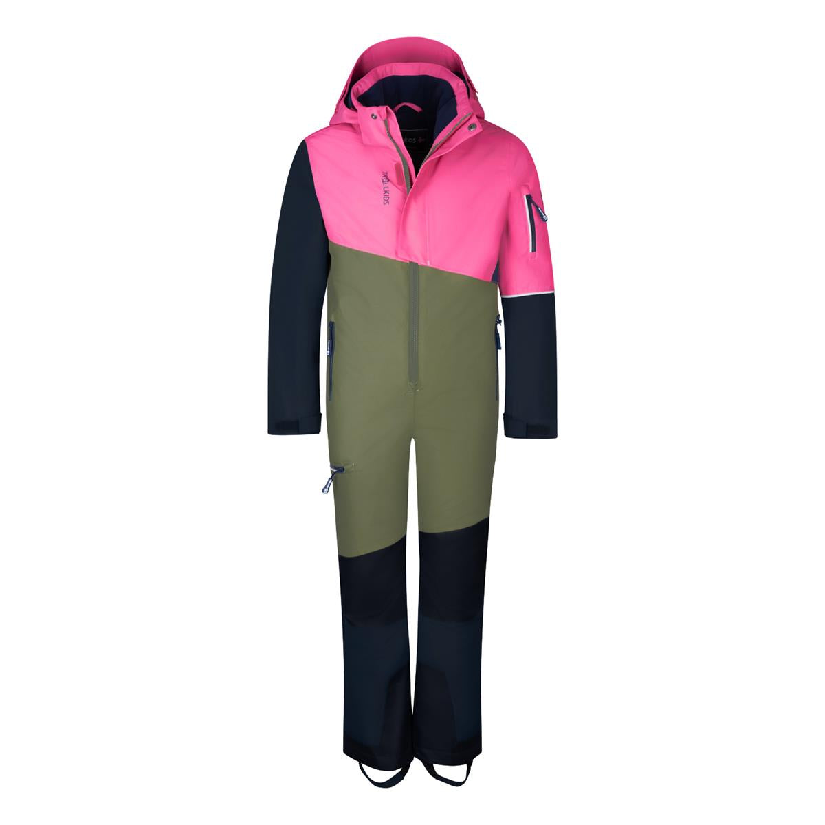 Trollkids Hallingdal Snowsuit light magenta/dusky olive/navy