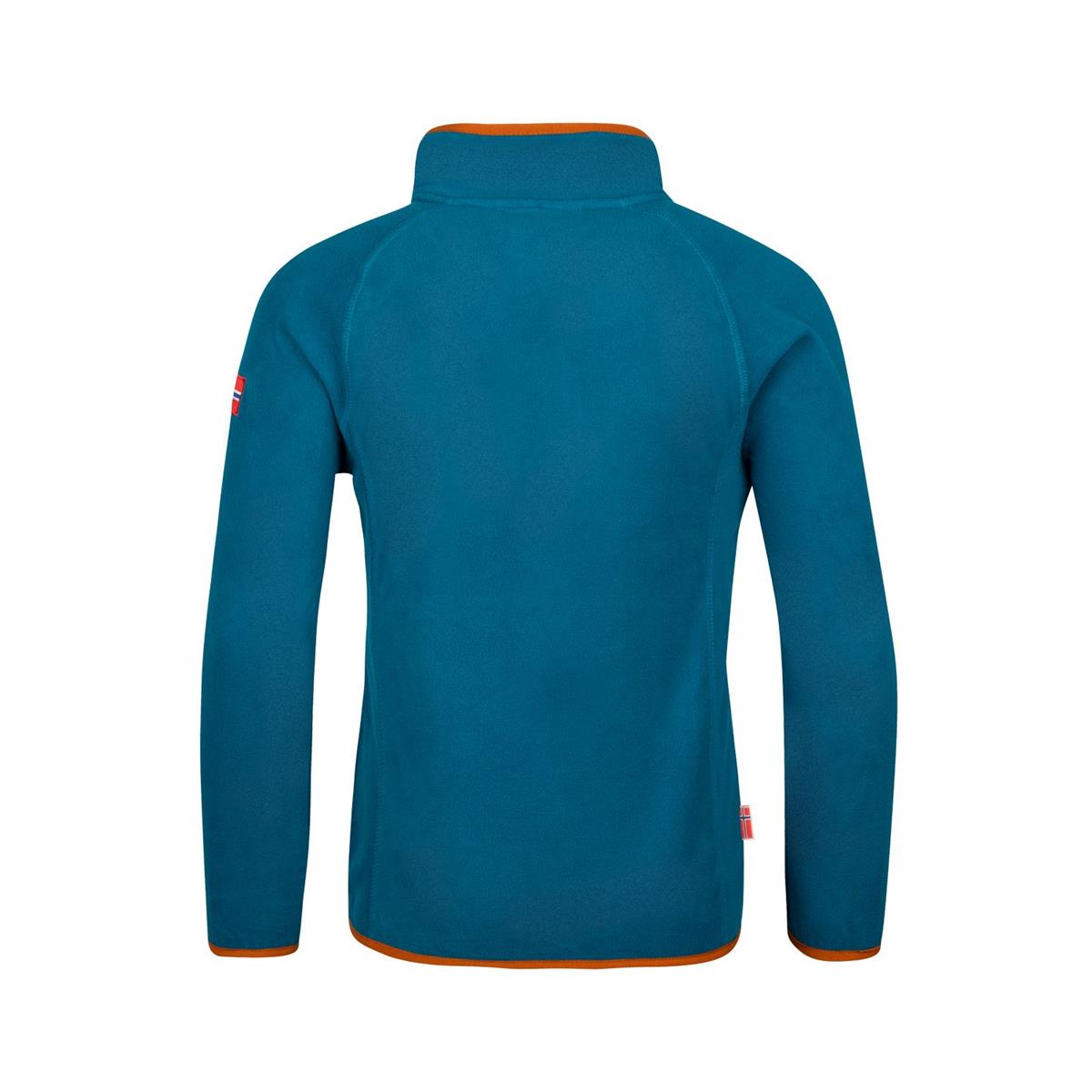 Trollkids Kinder Nordland Half Zip Deep Lagoon/ Cinnamon