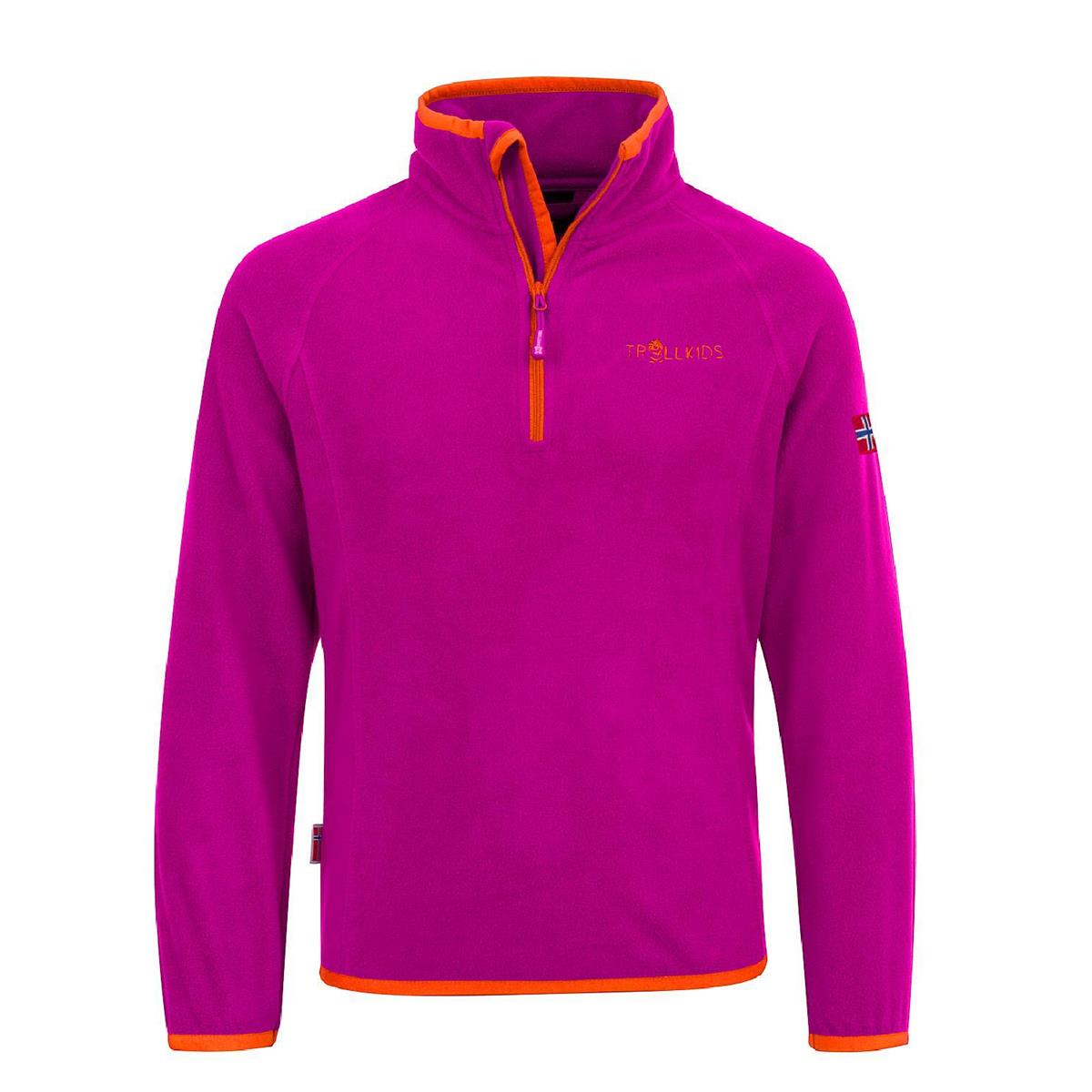 Trollkids Kinder Nordland Half Zip Dark Pink/ Orange