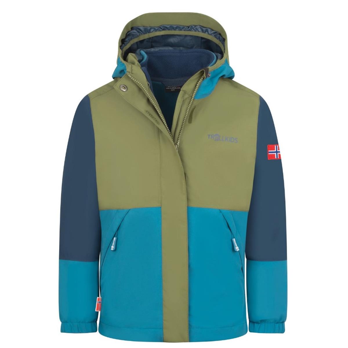 Trollkids- Kids Kjerag 3in1 Jacket- pine green