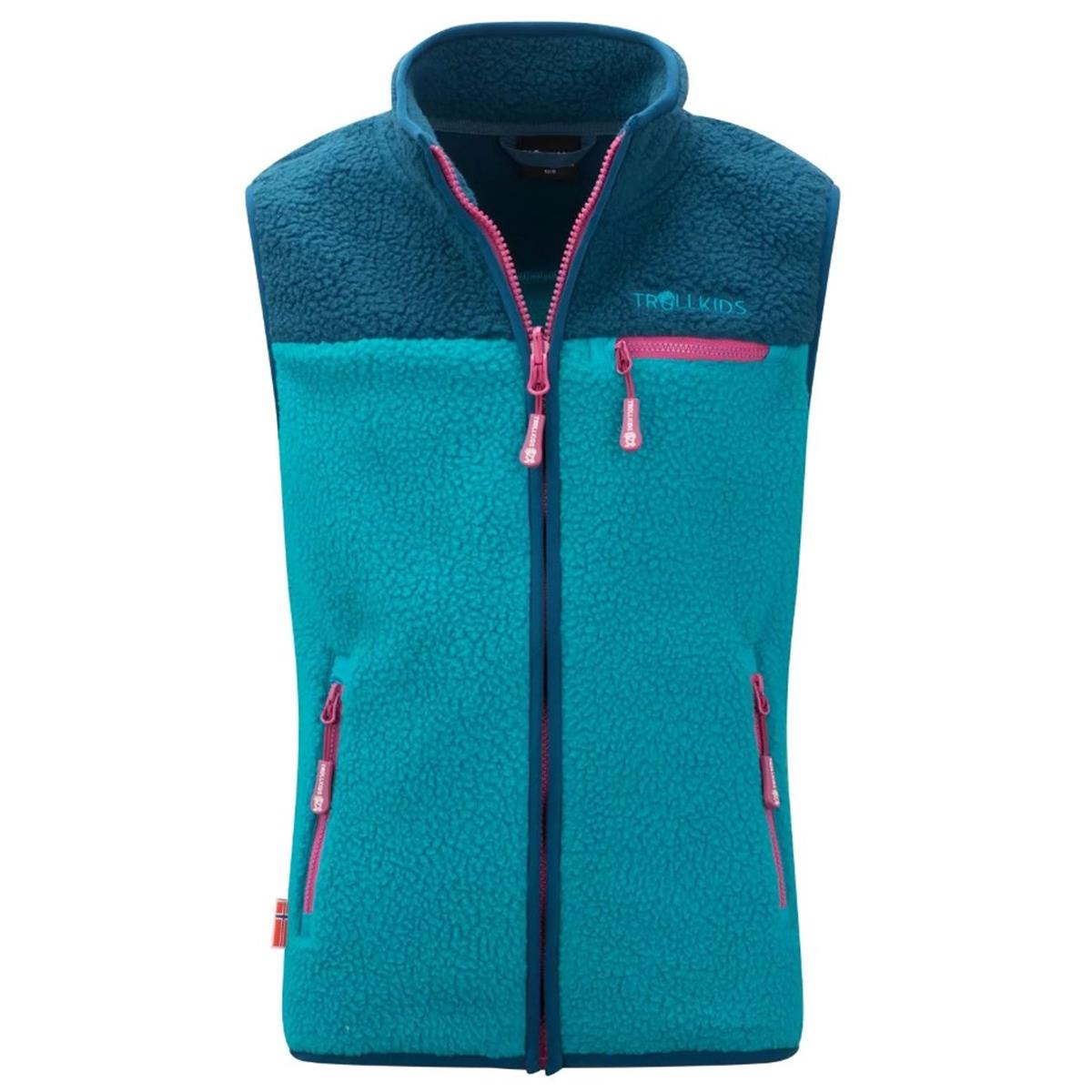 Trollkids- Kids Hemsedal Vest- dark turquoise