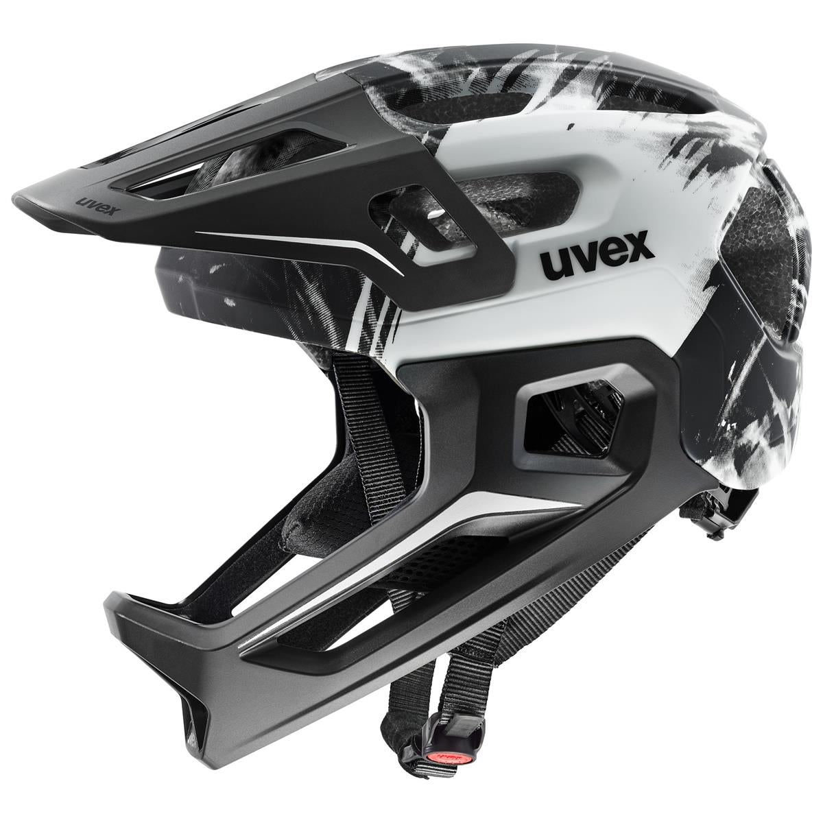 Uvex React jr. Fullface - Black/White Matt