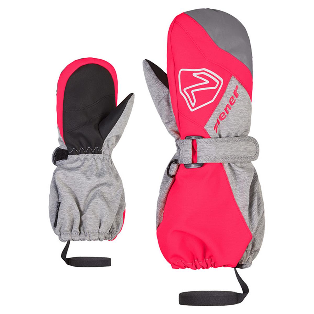 Ziener LAURUS AS® MITTEN GLOVE JUNIOR Skihandschuh light melange / neon pink