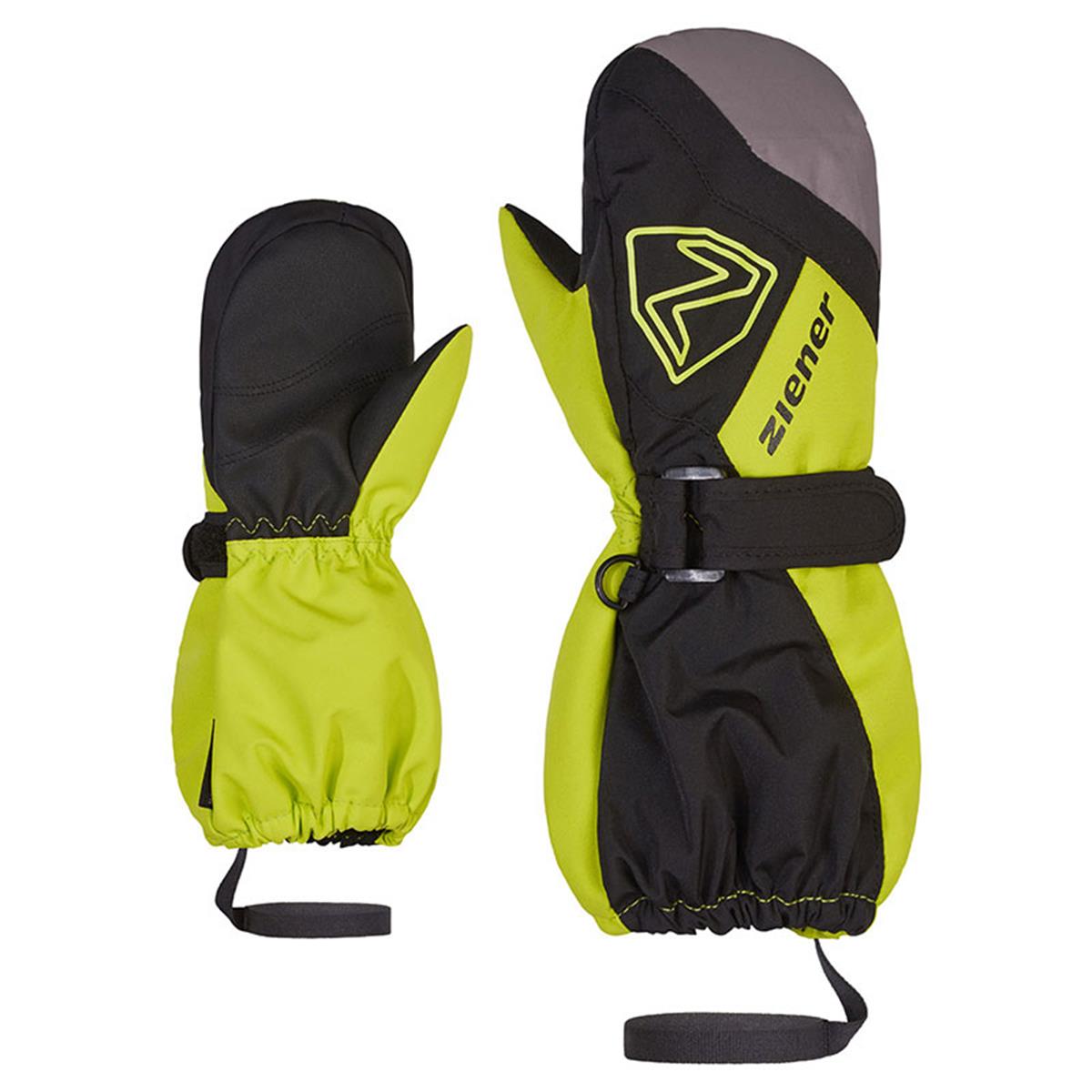 Ziener LAURUS AS® MITTEN GLOVE JUNIOR black/lime