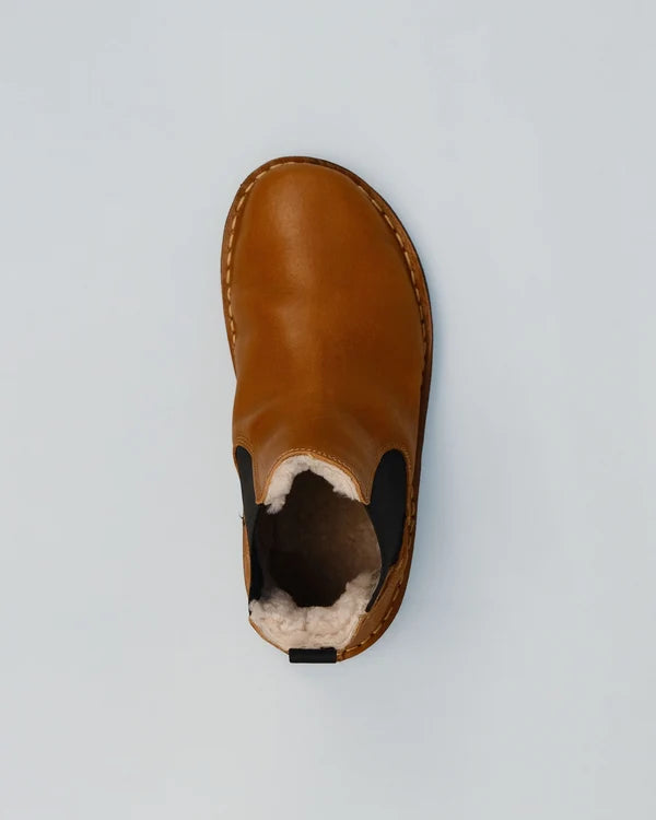 HELSINKI Shearling Trek cognac brown