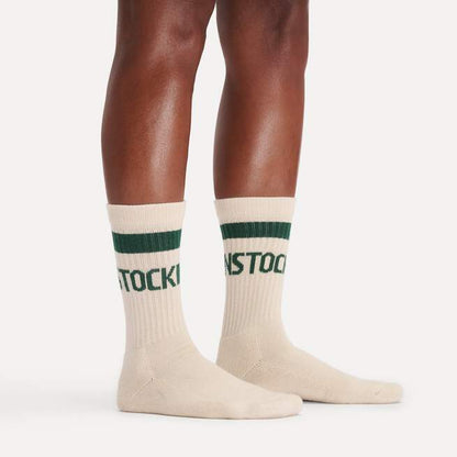 Birkenstock Cotton Crew Stripe oatmeal/dark teal