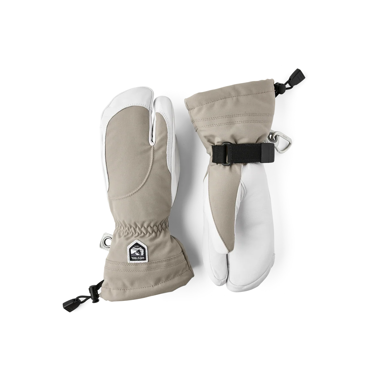 Hestra Heli Ski Female - 3 finger - khaki/offwhite