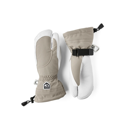 Hestra Heli Ski Female - 3 finger - khaki/offwhite