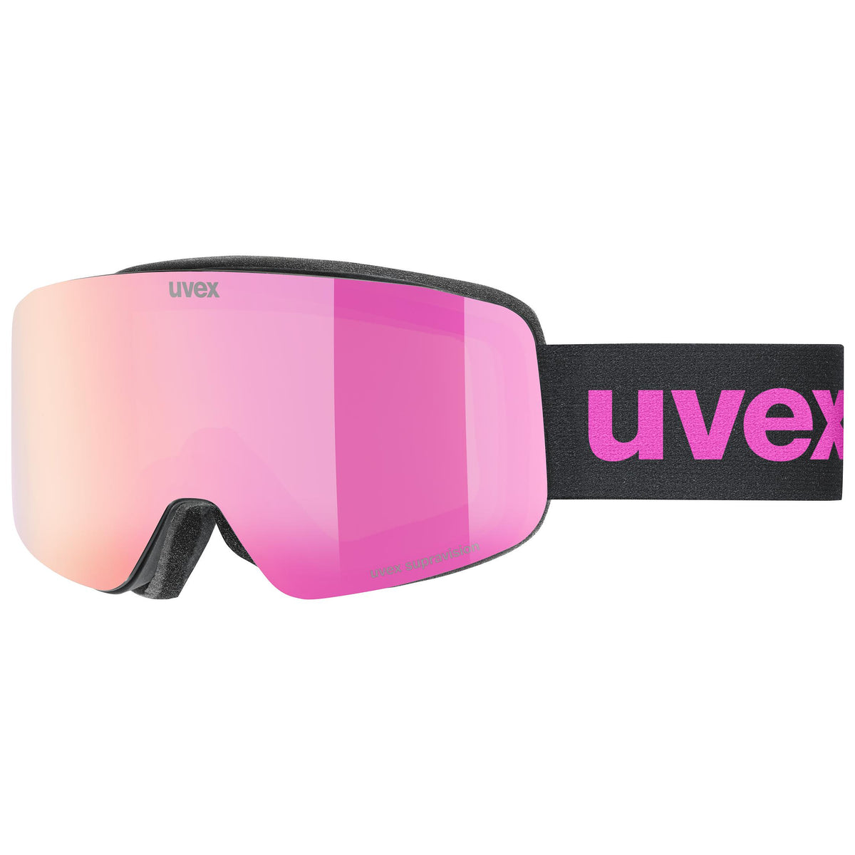 Uvex Skibrille Pwdr FM black matt dl/pink-clear