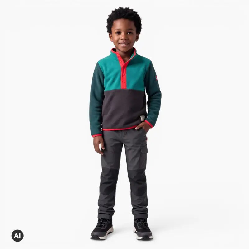 TROOLKIDS Fleecejacke Flekkefjord Half Zip black/dark cyan