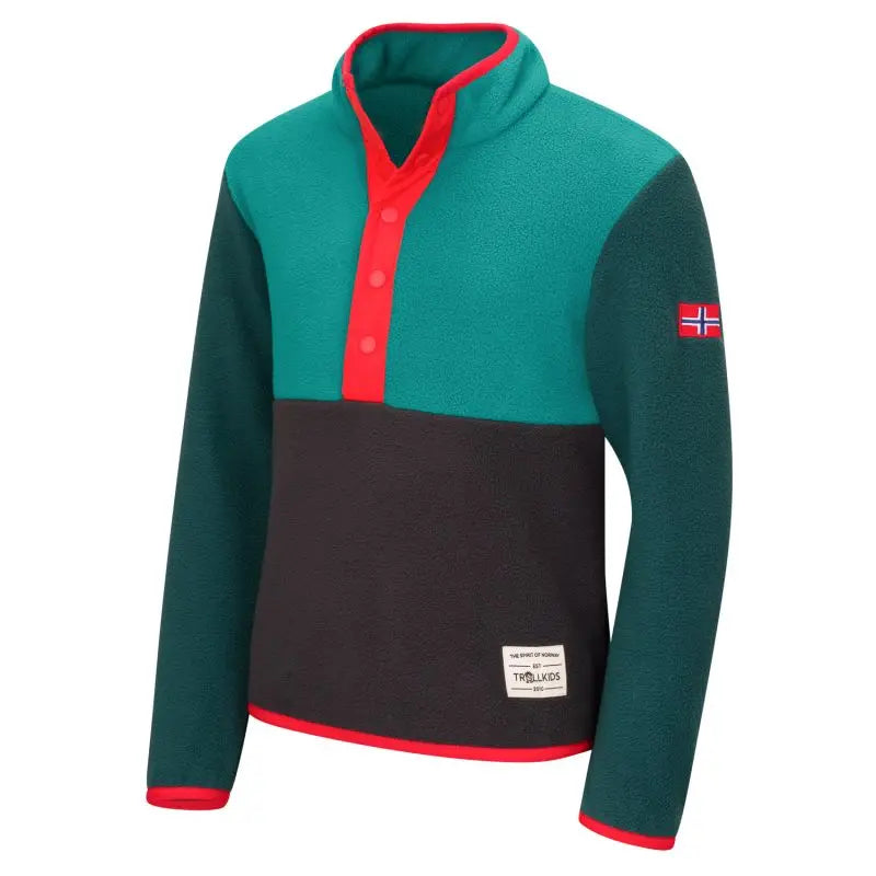 TROOLKIDS Fleecejacke Flekkefjord Half Zip black/dark cyan